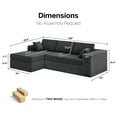 thumbnail image 3 of 108” Modern L-Shaped Sofa for Living Room, Modular Sectional Sofa with Deep Seat, Oversized 3-Seater Couch with L-Shaped Chaise, No Assembly Required (Left-Facing Chaise, Dark Grey), 3 of 7