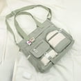 thumbnail image 4 of Faraee Cute Messenger Bag Womens Canvas Shoulder Crossbody Purse Multi Pockets Top Handle Satchel Casual College School Handbag Green, 4 of 7