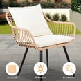 thumbnail image 2 of Ainfox 5 Pieces Patio Bistro Furniture Set on Sale,Outdoor Wicker Rattan Chat Conversation Set,Square Coffee Table,Yellow/Beige, 2 of 6