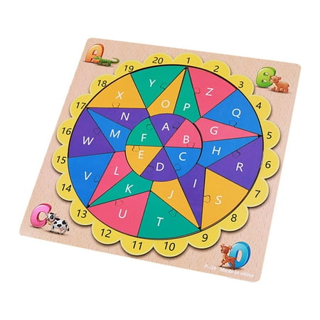 LeeQinersw Wooden Alphabet Puzzles Jigsaw Puzzles Abc Alphabet Puzzle Montessori Toys for 4