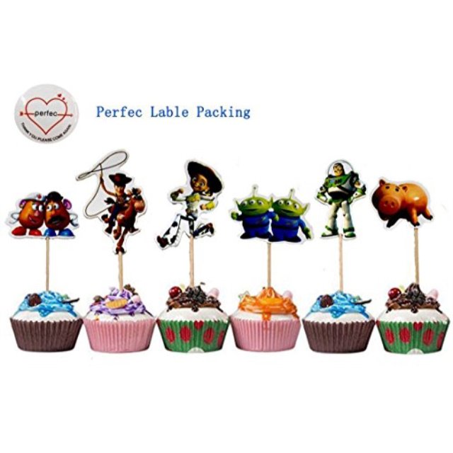 Toy Story Themed Decorative Cupcake Toppers Party Pack for 24 Cupcakes