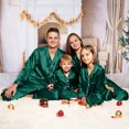 thumbnail image 5 of Generic Festive Family Christmas Loungewear Sets Holiday Family Sleepwear Sets Christms Pajamas For Family Silk Satin Pajamas 2024 Button Down Sleepwear Long Sleeve Comfy Loungewear Matching Sets, 5 of 7