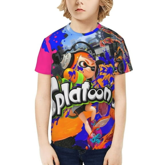 Splatoon 3 Kids T-Shirt 3d Printed Graphic T-Shirts Boys And Girls Short Sleeve Shirts For Youth Kids X-Small