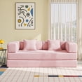 thumbnail image 2 of YINIX 78.6"  Sofa Couch with Two Pillows,  Comfy Modular Convertable Sofa Bed for Living Room,  Pink, 2 of 8