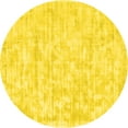 thumbnail image 1 of Ahgly Company Machine Washable Indoor Round Solid Yellow Modern Area Rugs, 6' Round, 1 of 4