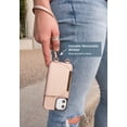 thumbnail image 5 of Smartish iPhone 12 mini Crossbody Case - Dancing Queen [Purse/Clutch with Detachable Strap & Card Holder] - Rosé All Day, 5 of 6