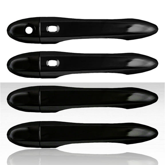 Set of 4 Door Handle Covers for 2013-2016 Dodge Dart - Gloss Black w/Smart Key