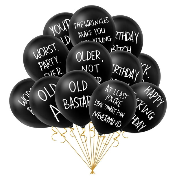 10Pc Rude Cute Abusive Balloons Funny Abusive Men Birthday Party Decor  Offensive 