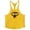 Yellow, variant on Mens Tank Top Muscle Summer Exercise Deep Thin Shoulder Strap Tees Casual Running Belt Training Breathable Vests Black L