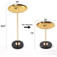 thumbnail image 2 of YWEN Adjustable Side Table, Small Tea Martini Table, Gold, Natural Marble Decorative Pedestal End Table for Display and Storage (Gold + Large), 2 of 9