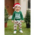thumbnail image 4 of RUINIXCW Baby Boy Christmas Outfit Long Sleeve Romper Pattern Pants Hat 3Pcs Set, 4 of 8