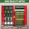 thumbnail image 3 of SOLAURA Metal Storage Office Cabinets with Locking Doors and Adjustable Shelves, 71 inch Tall Steel Storage Cabinet for Office, Home (Black Red), 3 of 8