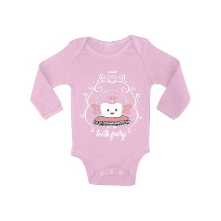 Awkward Styles Tooth Fairy Baby Bodysuit Long Sleeve Funny Baby Shower Gifts Cute Tooth One Piece Outfit for Baby Boy Cute Tooth One Piece Outfit for Baby Girl First Tooth Party