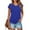 Blue, variant on Ladies Short Sleeve V Neck Shirt Solid Color Tshirts Soft Summer Tops Ruched Top Casual Tees for Everyday Outfits Cheap Items