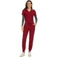 thumbnail image 4 of Scrubs for Women Set - Stretch V-Neck Scrub Top & Jogger Pant with 8 Pockets, 4 of 6