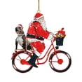 thumbnail image 2 of Sunjoy Tech Christmas Ornament Eye-catching Creative Shape Acrylic Santa Claus Bicycle Dog Christmas Tree Pendants for Home, 2 of 3