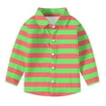 thumbnail image 6 of SERTG Kids Checkered Striped Shirt Long Sleeve Collared Spring Summer Fall Regular Fitted Playing Outerwear for Children 3-16 Years(Green,5 Years), 6 of 6