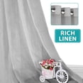 thumbnail image 3 of Extra Long Curtains 108 Inches Length Window Treatments Linen Sheer Curtains for Living Room, Nickel Grommet Drapes, 52 by 108 Inch, Set of 2, Dove Grey, 3 of 8