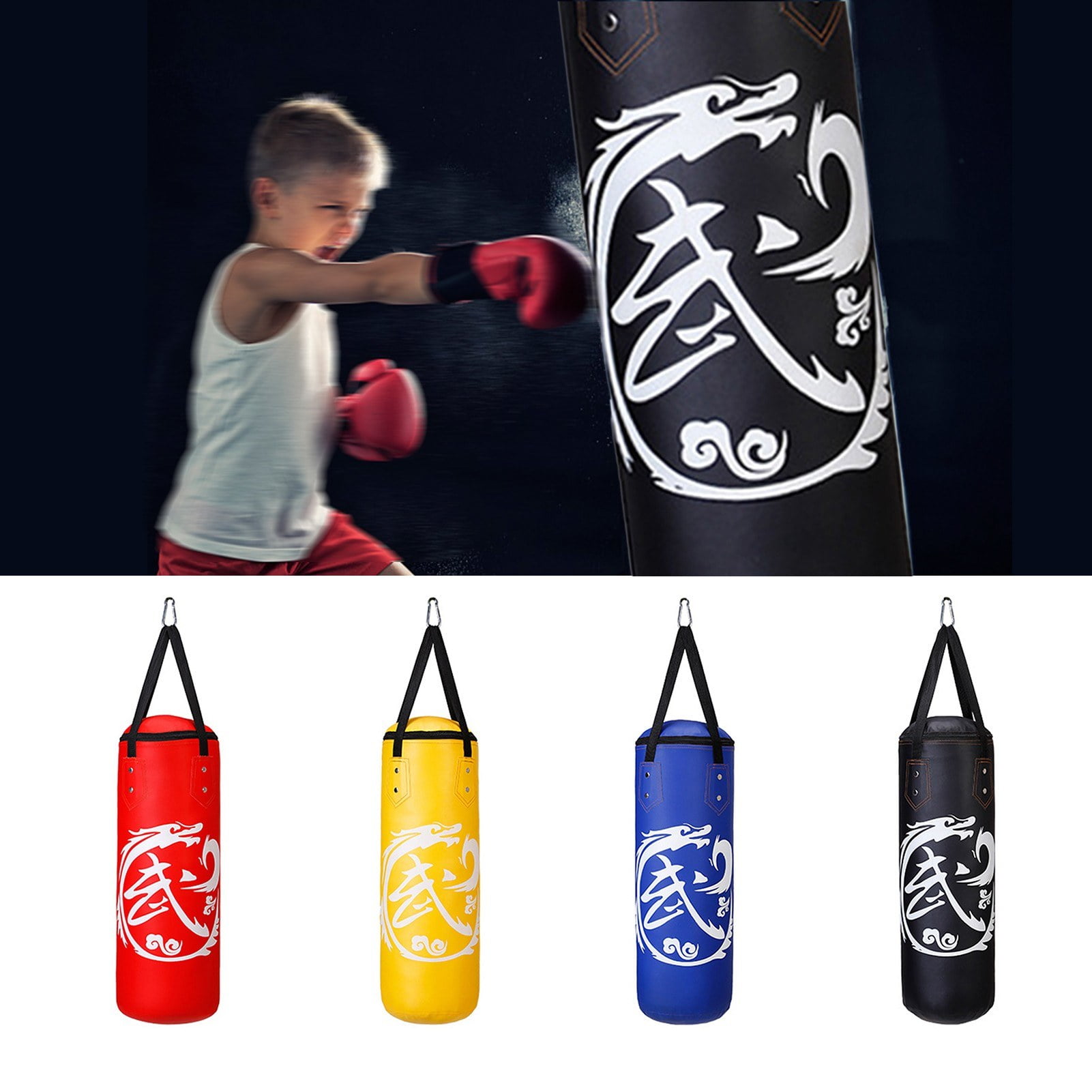 Unfilled PU Leather Punching Bag for Kids Kickboxing Training