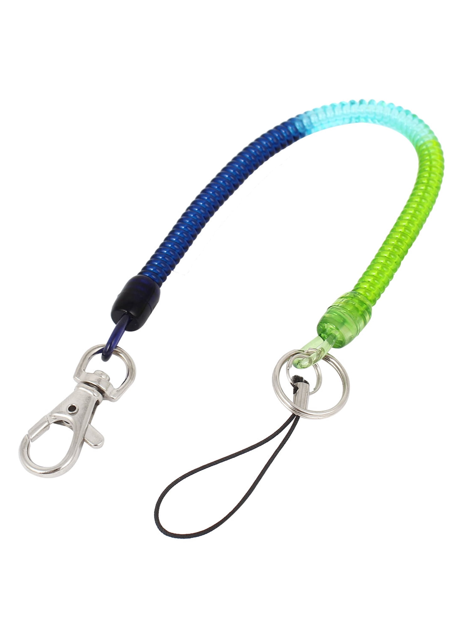 2xStretchy Elastic Spiral Spring Coil Strap Rope Lanyard Key Chain Key-ring SAAN 