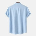 thumbnail image 4 of Dagugfen Work Shirts for Men Button down Short Sleeve Loose Solid Color Casual Office Summer Shirts, 4 of 9