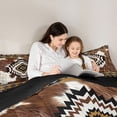 thumbnail image 4 of Homewish Rustic Cattle Hide Twin Comforter Sets,Boho Farm Animals Print Bedding Set,Brown White,Black Reversible,2-Piece,1 Comforter and 1 Pillowcase, 4 of 7