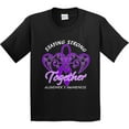 thumbnail image 3 of Inktastic Staying Strong Together Alzheimer's Awareness Purple Ribbon Youth T-Shirt, 3 of 5