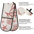thumbnail image 2 of Yayeee Double Oven Mitt Kitchen Heat Resistant Baking 35" x7" Quilted Glove, White Starfish, 2 of 6