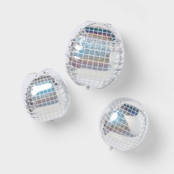 Disco Ball Shaped Foil Balloons 3ct - Spritz