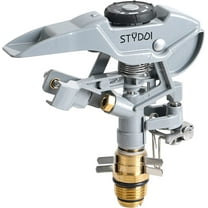 STYDDI Metal Impact Sprinkler Head, Zinc-Alloy Pulsating Water Sprinkler Head with 1/2" NPT Thread, Metal Adjustable Circle Pattern Impulse Sprinkler Head for Lawn, Yard,, 20' - 43' Spray Radiu