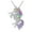Silver, variant on Multi-Colored Unicorn Pendant Necklace made with crystals