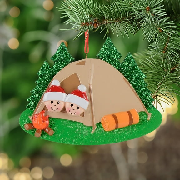 MaxoraPersonalized Ornaments Customized Christmas Ornament Camp Out Family of 2 Free Customize