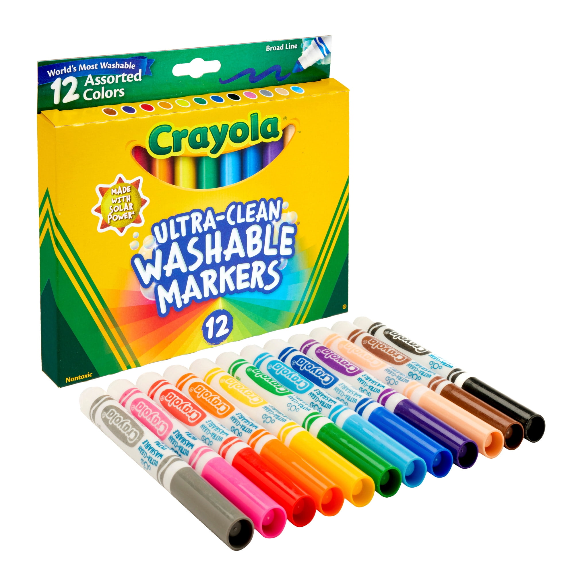 Ultra-Clean Washable Fine Line Markers - 12 Count | Crayola