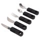 thumbnail image 5 of 5pcs utensilios para el hogar manejo negro de goma ancla cucharas de horquilla de acero inoxidable para hogar, 5 of 7