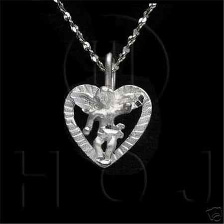 Doma Jewellery MAS04745 Sterling Silver -DiamondCut Religious Charm Heart Angel C4421