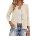 thumbnail image 6 of BTFBM Cardigan Sweaters for Wome Fall Clothes Long Sleeve Button Down Open Front Soft Knit Lightweight Sweater, 6 of 7