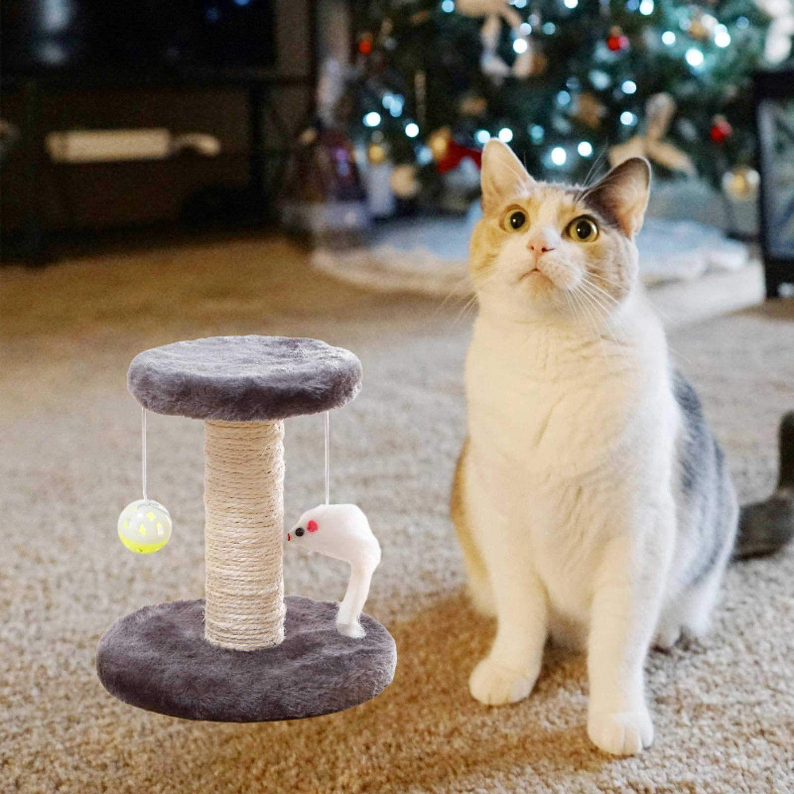 EHJRE Cat Scratching Post, Sisal Climbing Frame for Cats Indoor, Interactive Cute Sisal Scratching Post for Kittens, Home Decoration Grey
