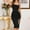 Black, variant on Sequin Dress for Women,Fashion Sleeveless Backless Solid Color Suspender Slit Gown