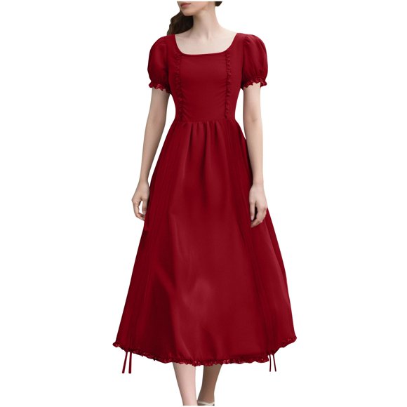 Steampunk Gothic Short Sleeve Dress for Women, Plus Size, Victorian Style, Black, Regular Length, Polyester, Print Pattern