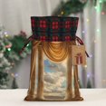 thumbnail image 5 of Rocae Golden Drapes Pillars Clouds Print Christmas Drawstring Linen Gift Bag with Drawstrings Treat Bag Goody Present Bags for Christmas Party Favor, 5 of 8