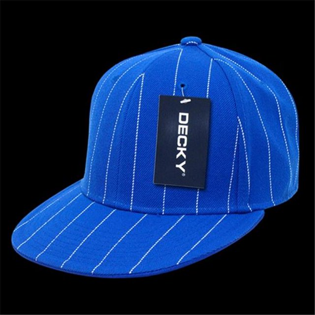 Decky RP3-PL-RYL-22 Pin Striped Fitted Cap, Royal, Size 6.88