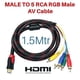 thumbnail image 2 of HDMI to RCA Cable HDMI , Conector Macho a 5-RCA Macho para Video Audio, Adaptador de Componente AV, Extractor de Conectores para HDTV HDTV DVD 1080P Plasma TV LCD Proyectores (5 Pies 1.5M), 2 of 5