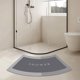 thumbnail image 5 of Alfombra de baño curvada, alfombra para bañera, alfombra circular para ducha, alfombra de baño de poliéster Gris, 5 of 9