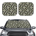 thumbnail image 2 of Naloa Skull with Dollar 2 Piece Foldable Car Sun Shades, Car Windshield Sunshade, Front Window Sunshade for Car, Truck, SUV - Large, 2 of 7