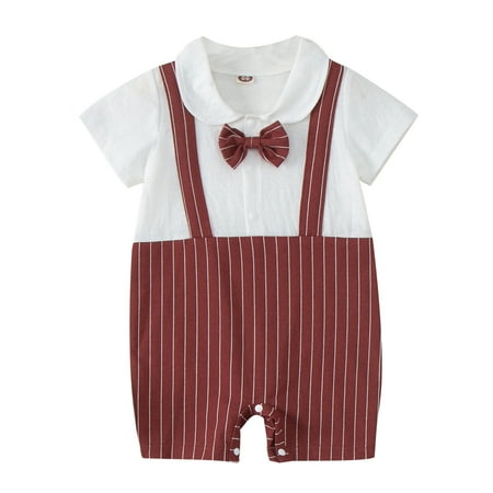 

KI-8jcuD Traje De Bautizo Para Niño Toddler Boys Striped Print Gentlement Patchwork Casual Romper Jumpsuit Playsuit Sunsuit Clothes 12M Boy Size 6 Baby Boy Airplane Clothes Baby Boy Outfits Long Sle