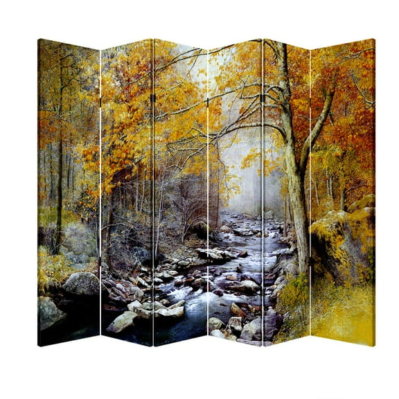TOA 6 Panel Folding Screen Canvas Divider- Autumn River