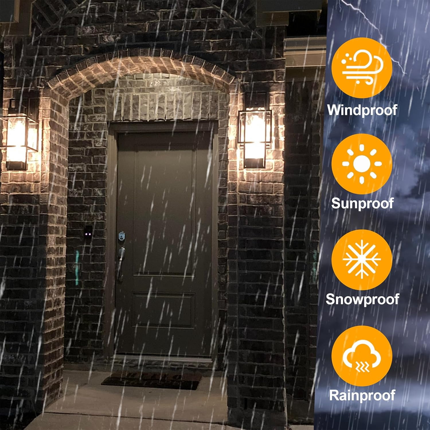 Modern Motion Sensor Outdoor Wall Lights 2 Pack 15" Exterior Wall Sconce Waterproof Porch Light