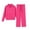 Hot Pink, variant on WRKEKC Boys Athletic Sets Solid Sweatshirt Half Zip Sports Pants Wide Leg Pants Long Sleeve V-Neck Soft Activewear 6-16 Years