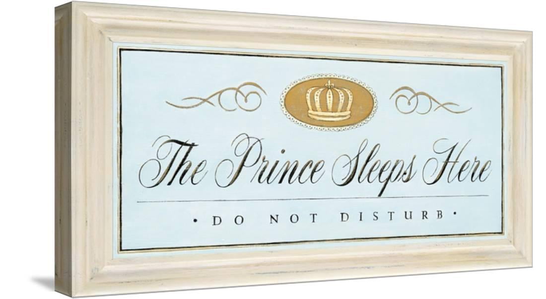 Vintage Style Wooden Sign Door Hanger "The Prince Sleeps Here" Do Not Disturb