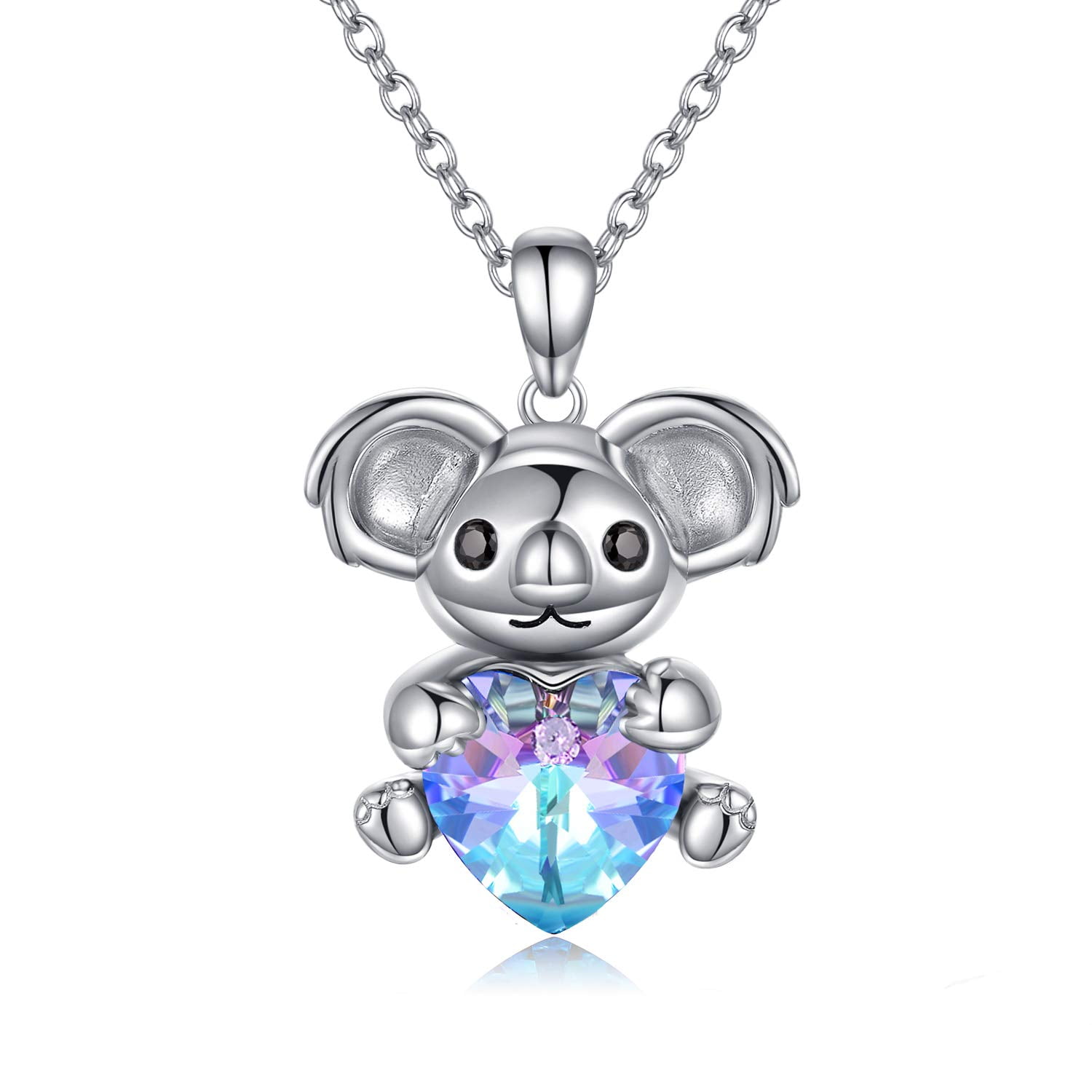 Aineecy Cute Koala Bear Necklace Lovely Pet Animal Choker Clavicle Chain Necklace for Women Teen Girls Koala Animal Lover Jewelry